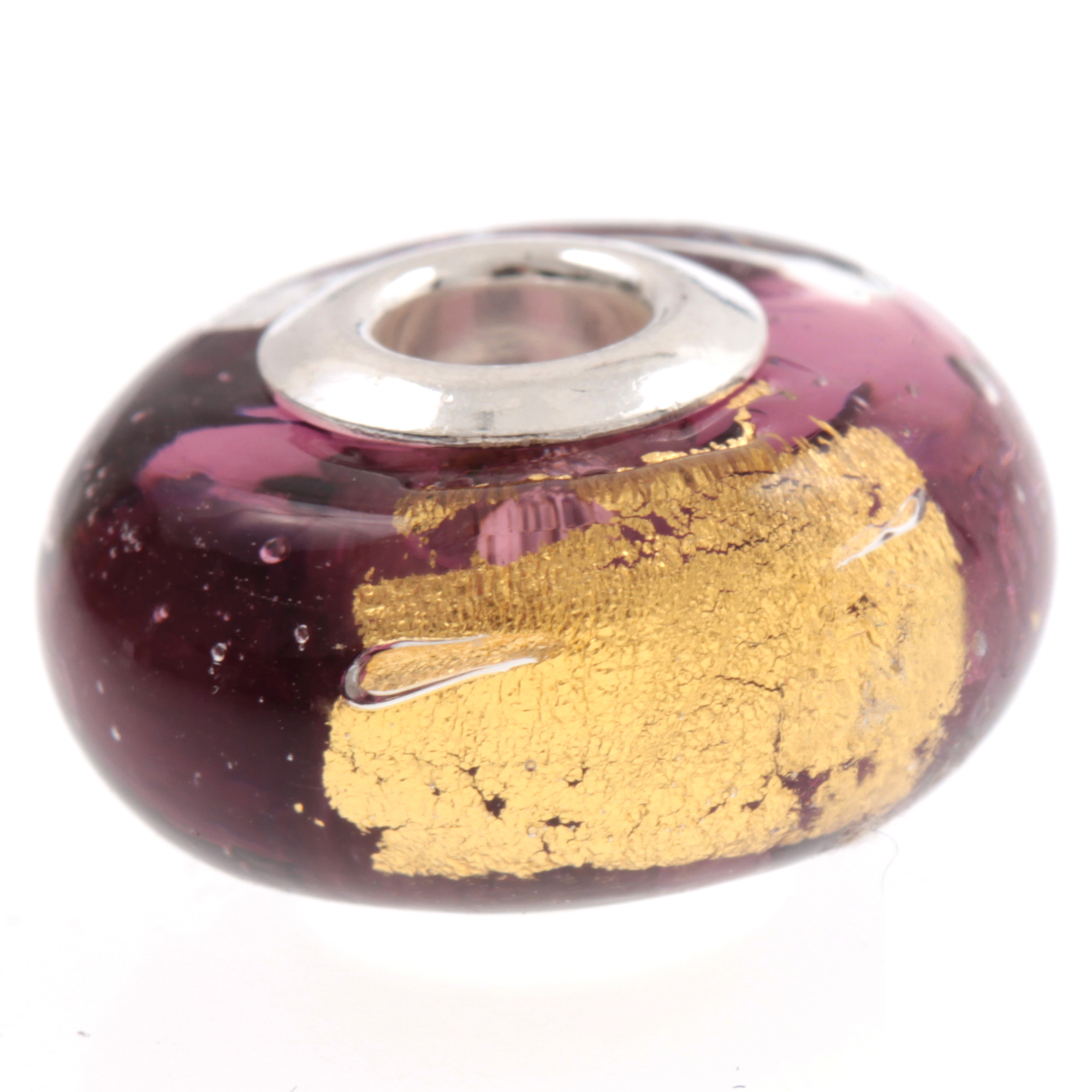 Murano Glas Bead "Ciclo" mit 925 Silber Fassung-amethist