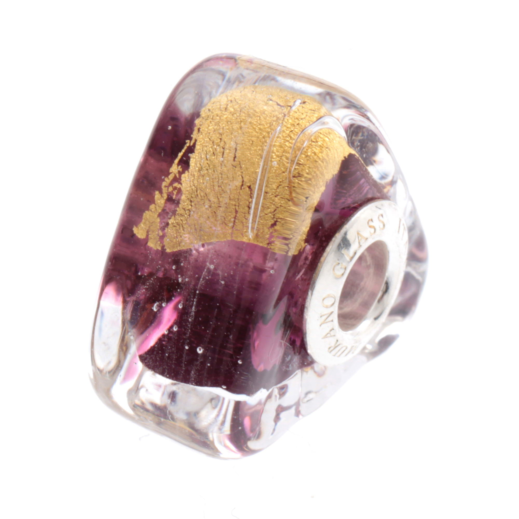 Murano Glas Bead "Triangle" Charm-amethist