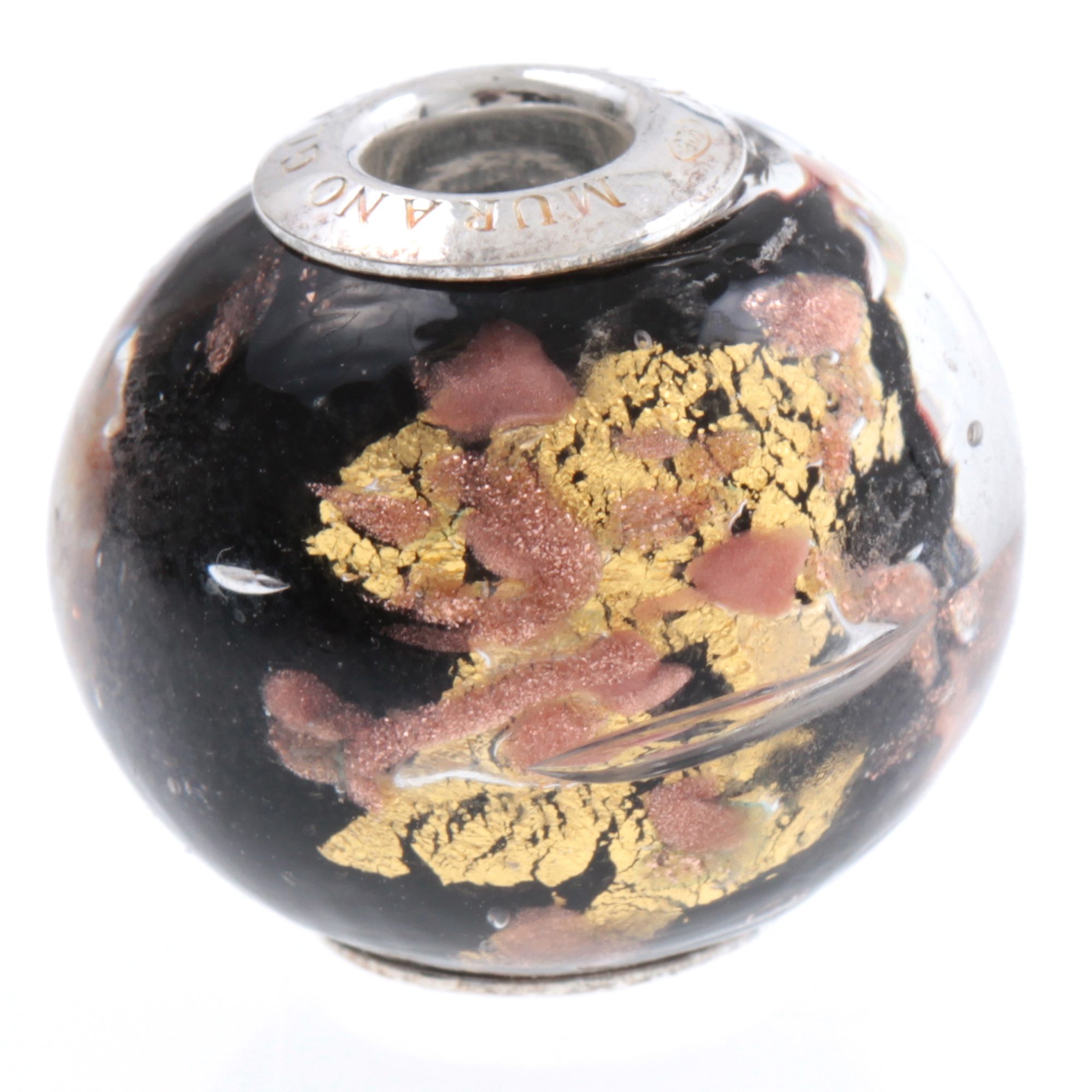 Big One Murano Glas Bead "Pallone" -schwarz