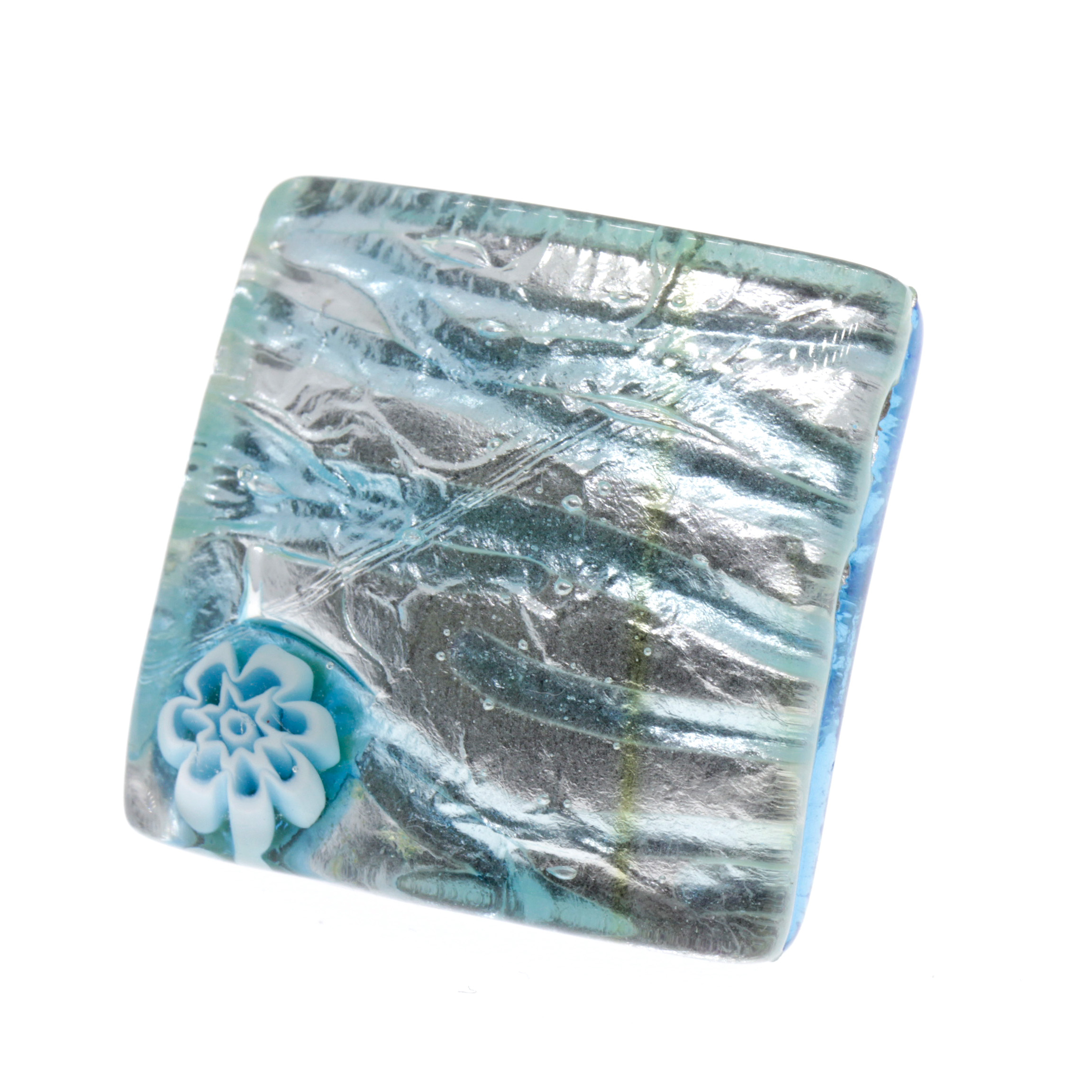 Echter Murano Glas Ring "Sogno" - türkis silber