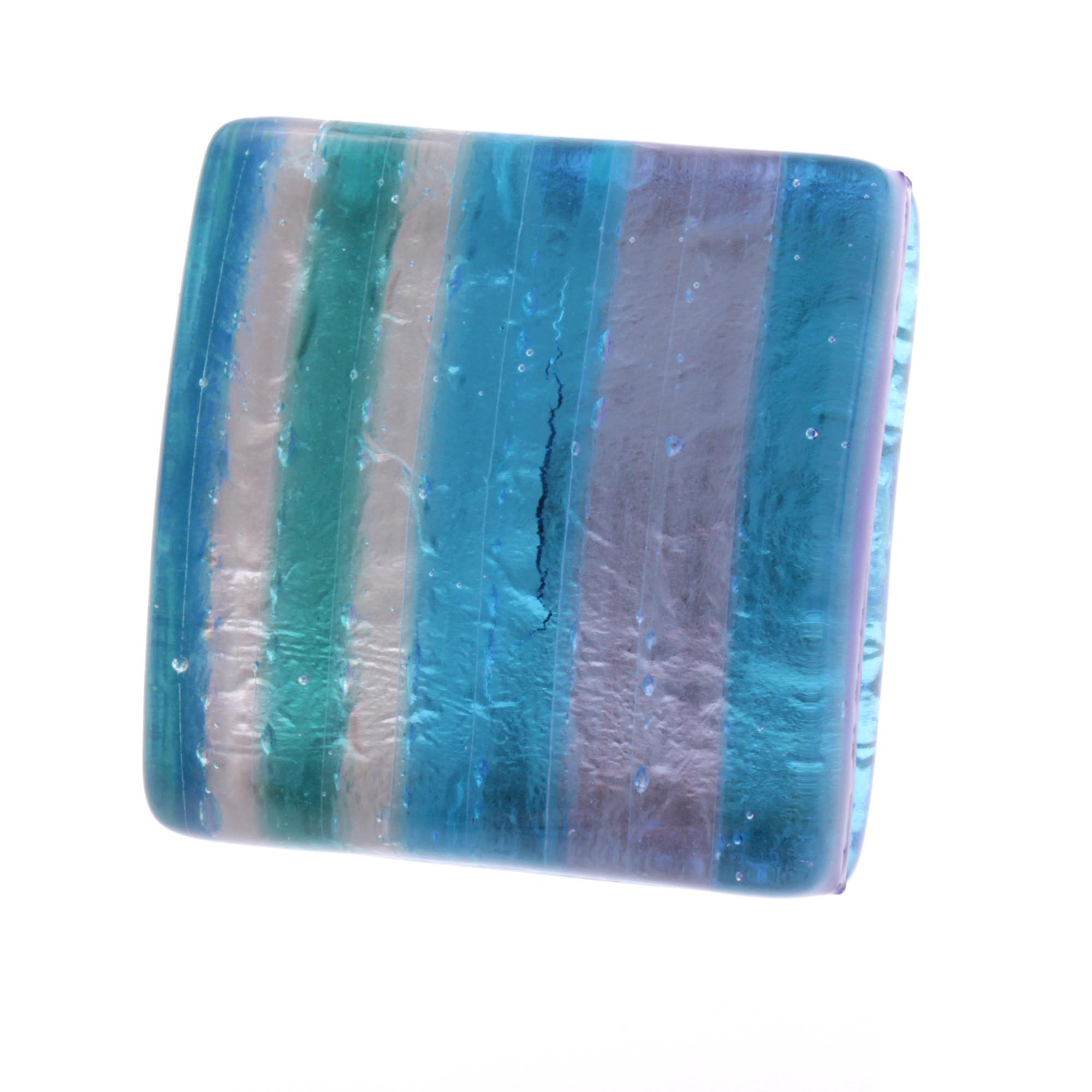 Echter Murano Glas Ring "Sogno" -blau-streifen