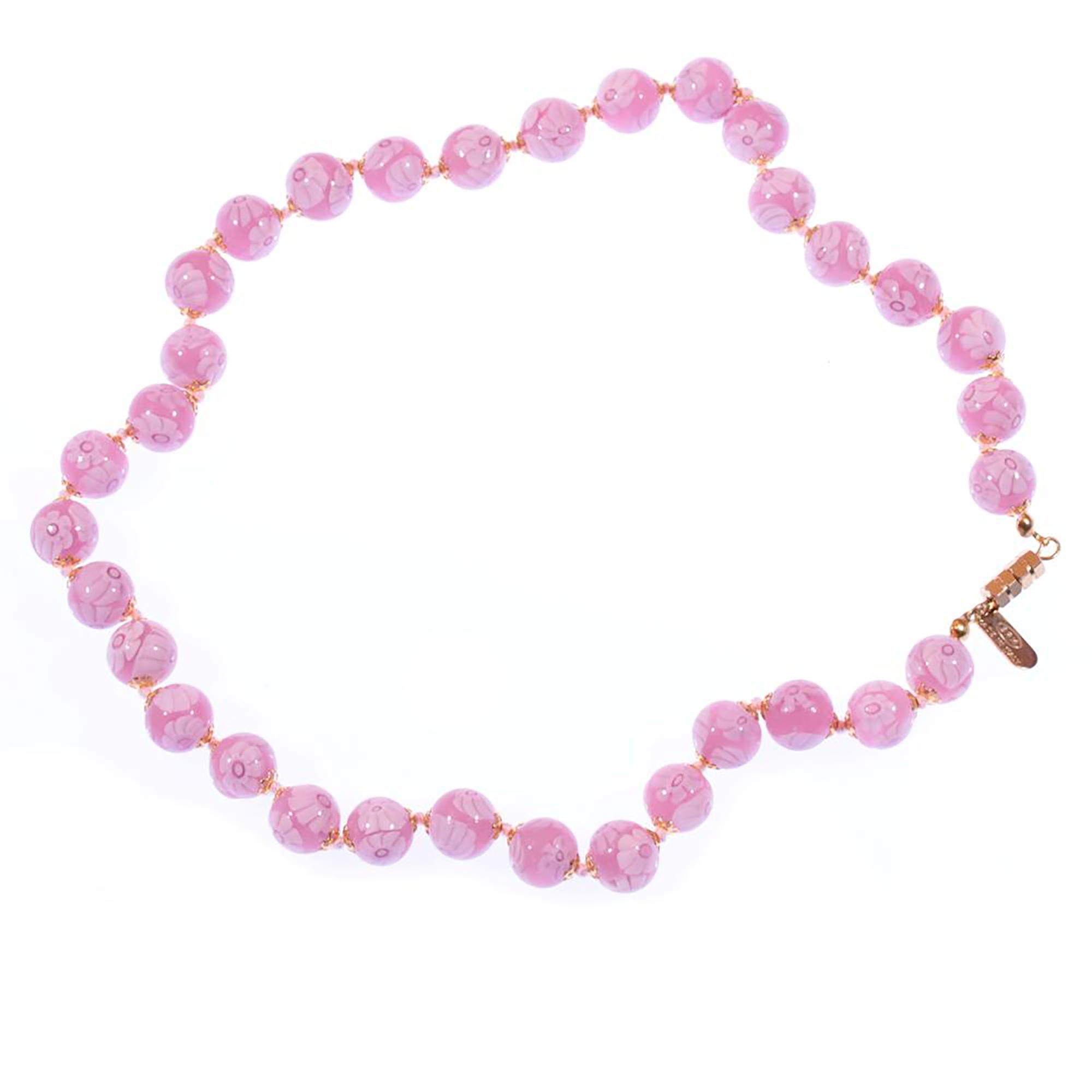 Collier Murano Glas "Mille Fiori Dodici" rosa gold