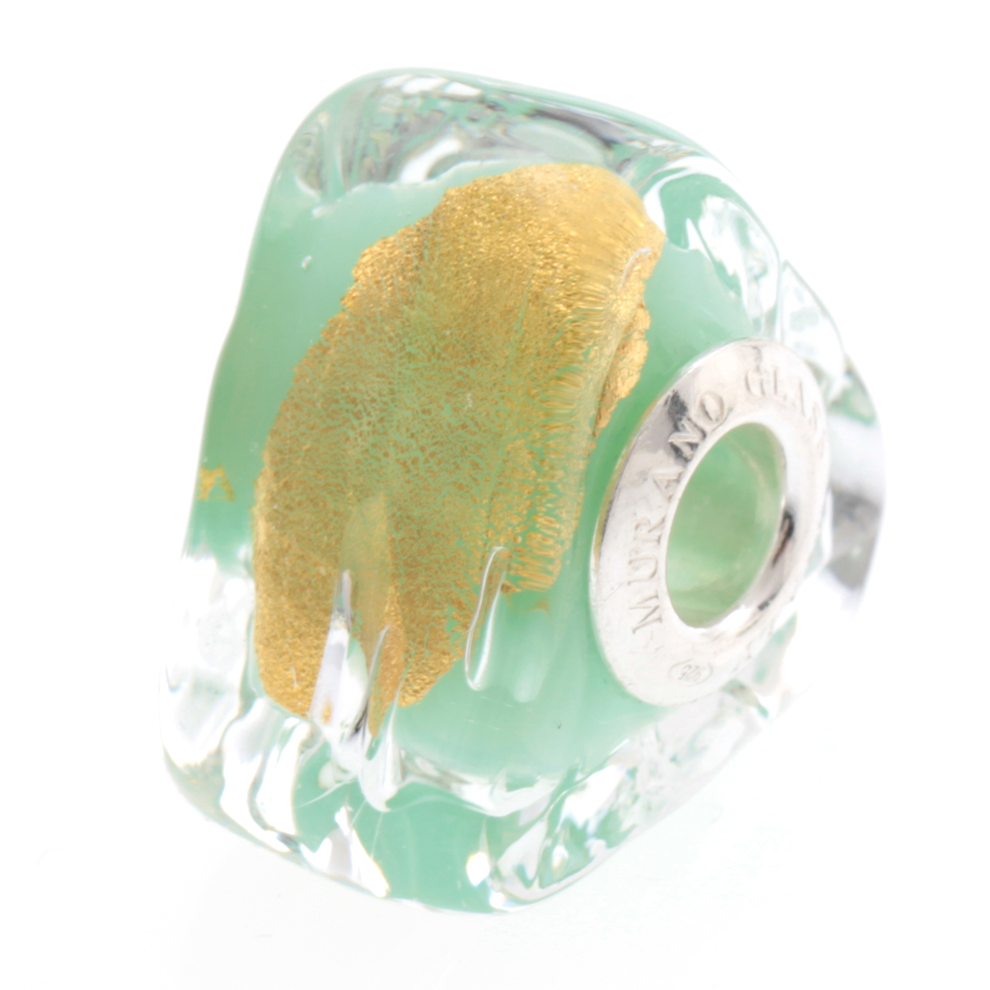 Murano Glas Bead "Triangle" Charm-jade