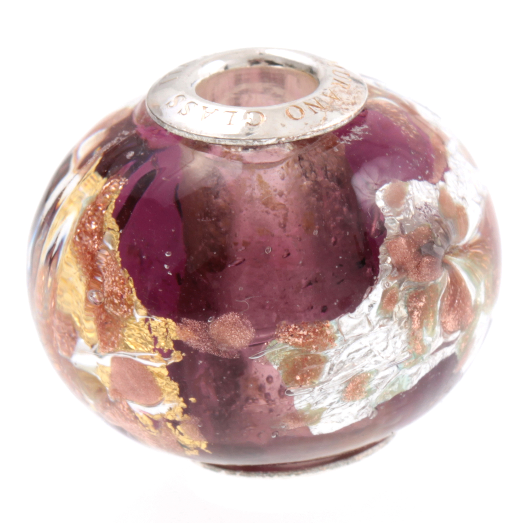 Big One Murano Glas Bead "Pallone" -amethist