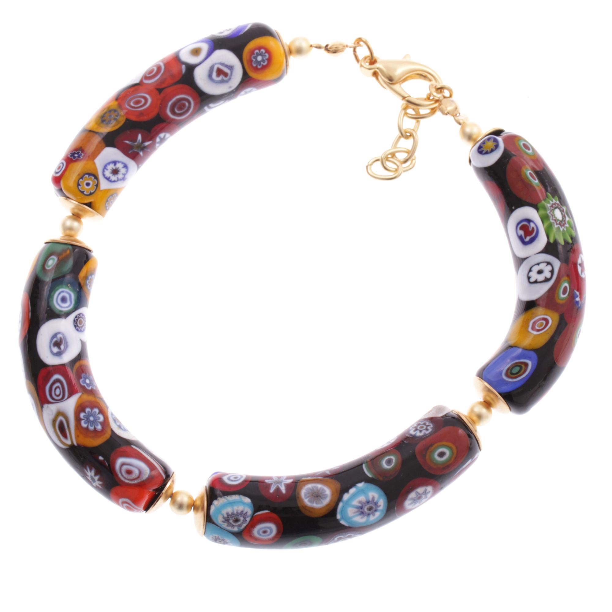 Armband Murano Glas "Lea"-bunt-gold